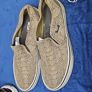 Vans snakeskin print slip on shoes